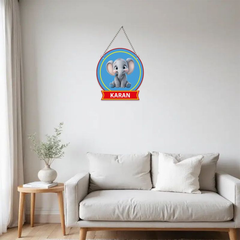 Personalized Elephant Theme Wall Hanging